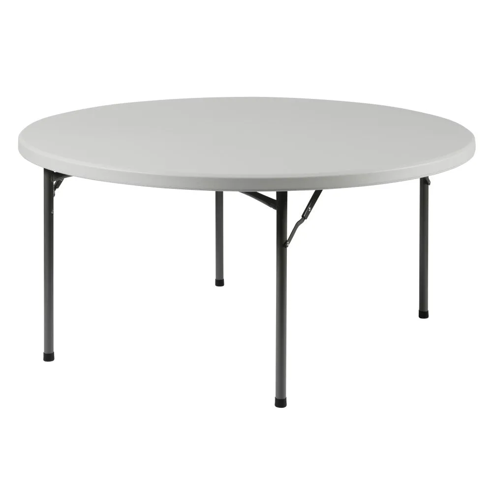 14 x 5ft Round Basics Plastic Folding Tables & Trolley (1530mm)