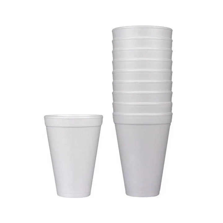 175ml Foam Cups Polystyrene HC.6 Disposable 100pack