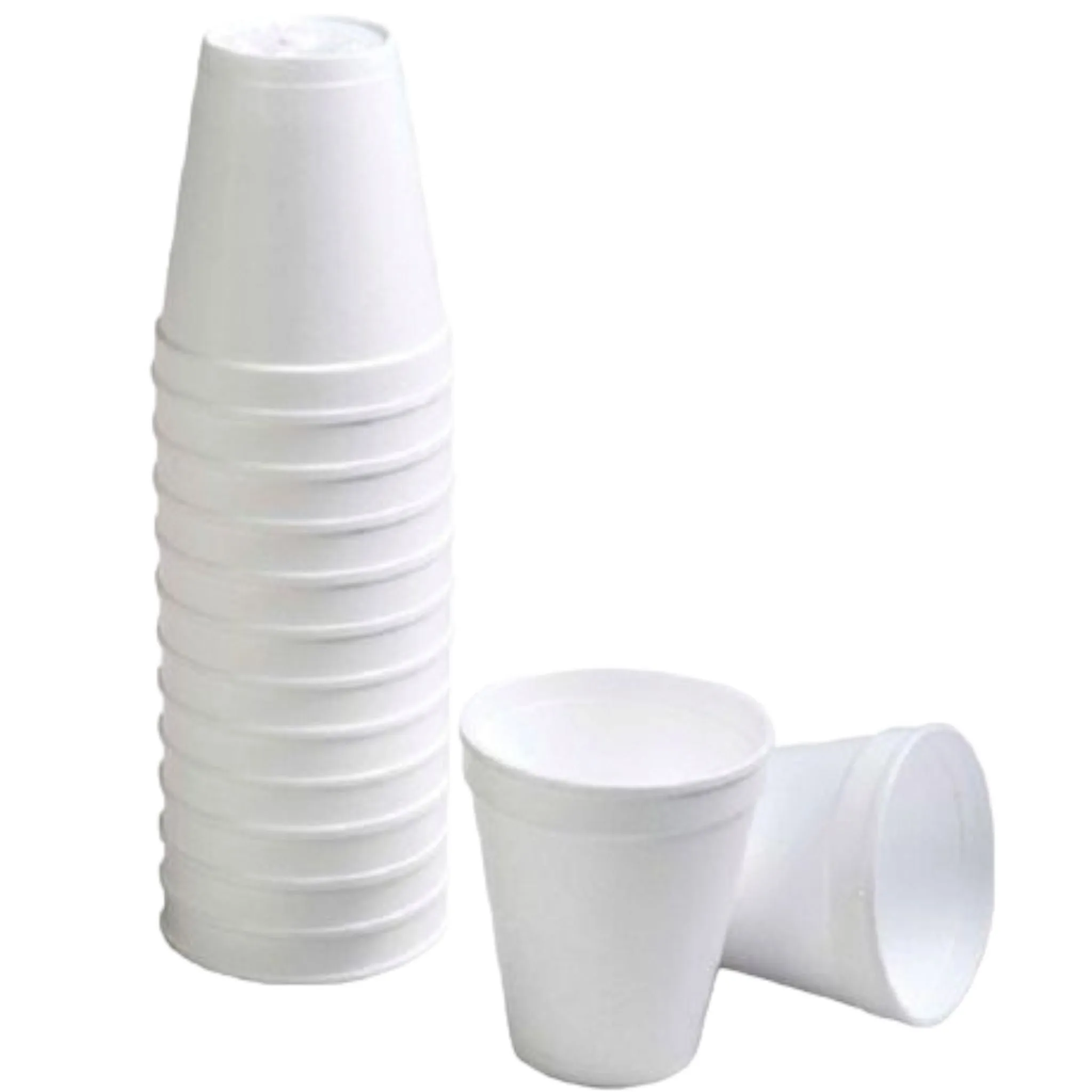 175ml Foam Cups Polystyrene HC.6 Disposable 100pack