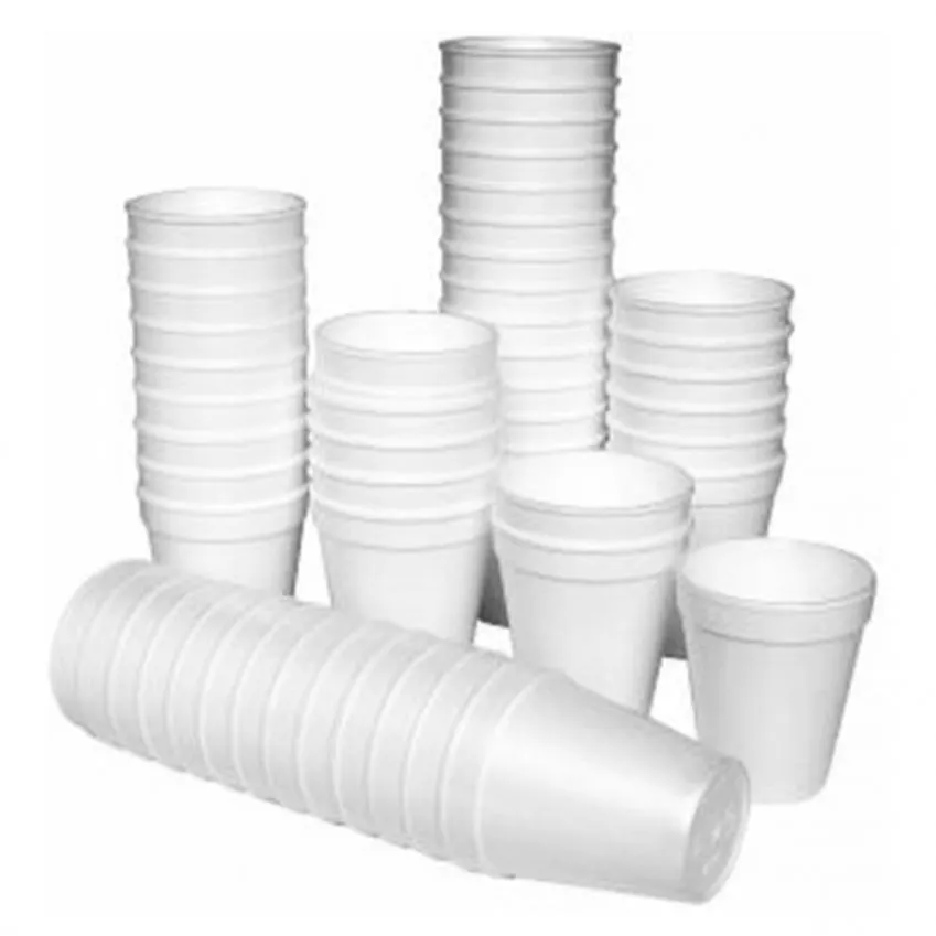 175ml Foam Cups Polystyrene HC.6 Disposable 100pack