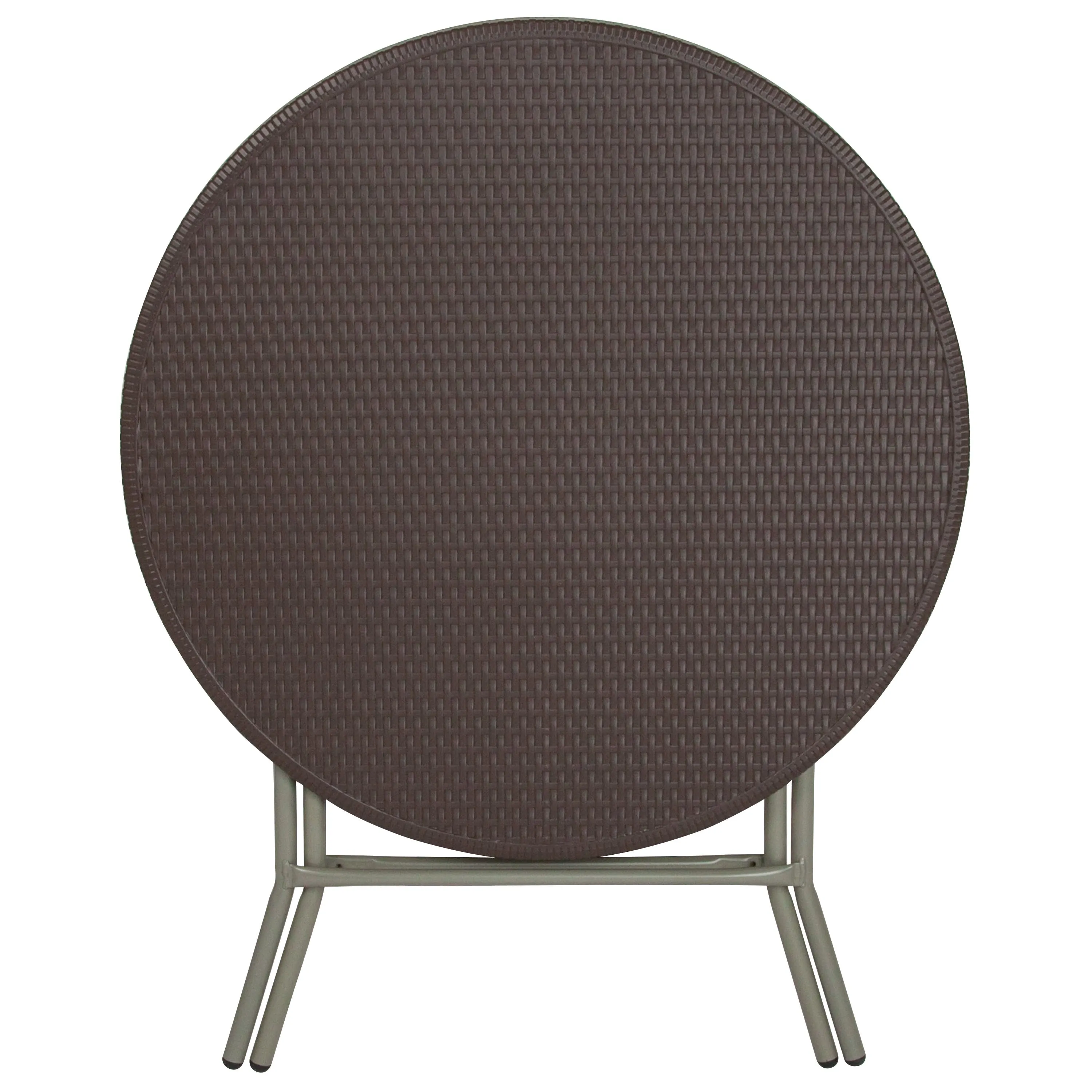 2.6-Foot Round Rattan Plastic Folding Table