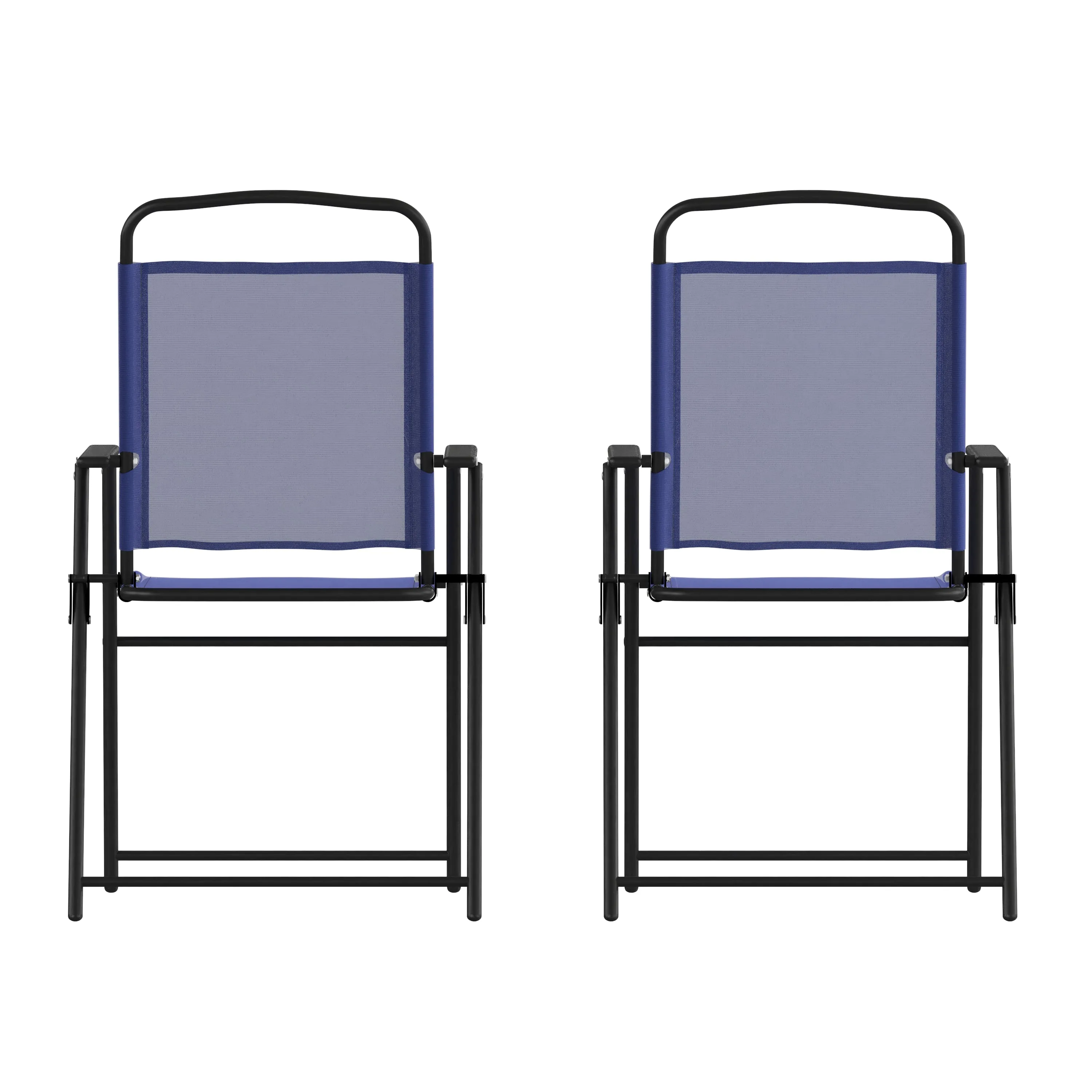 2PK Navy Folding Sling Chairs 2-GM-SC098-NV-GG