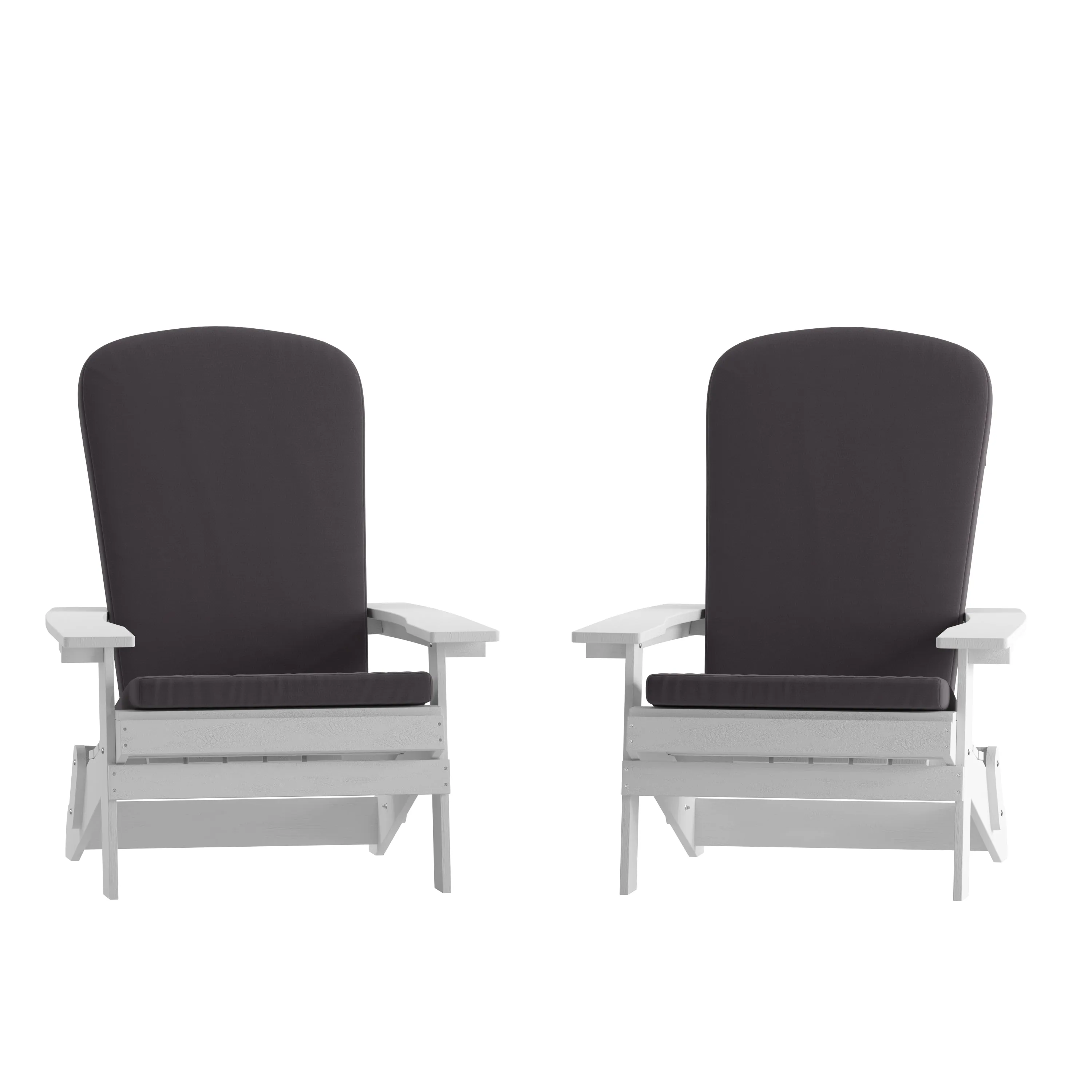 2PK White Chairs-Gray Cushions 2-JJ-C14505-CSNGY-WH-GG