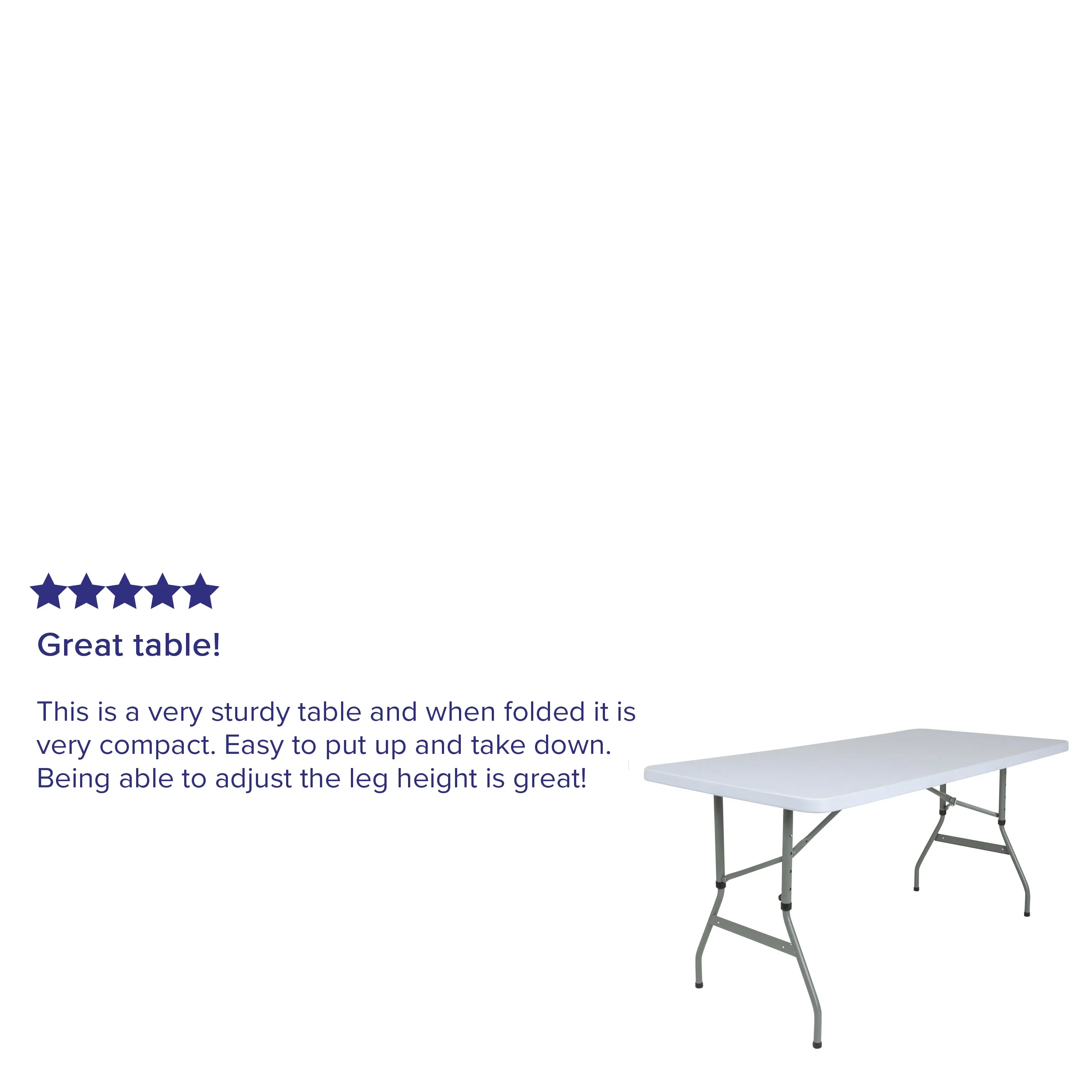 30x60 White Plastic Fold Table RB-3050ADJ-GG