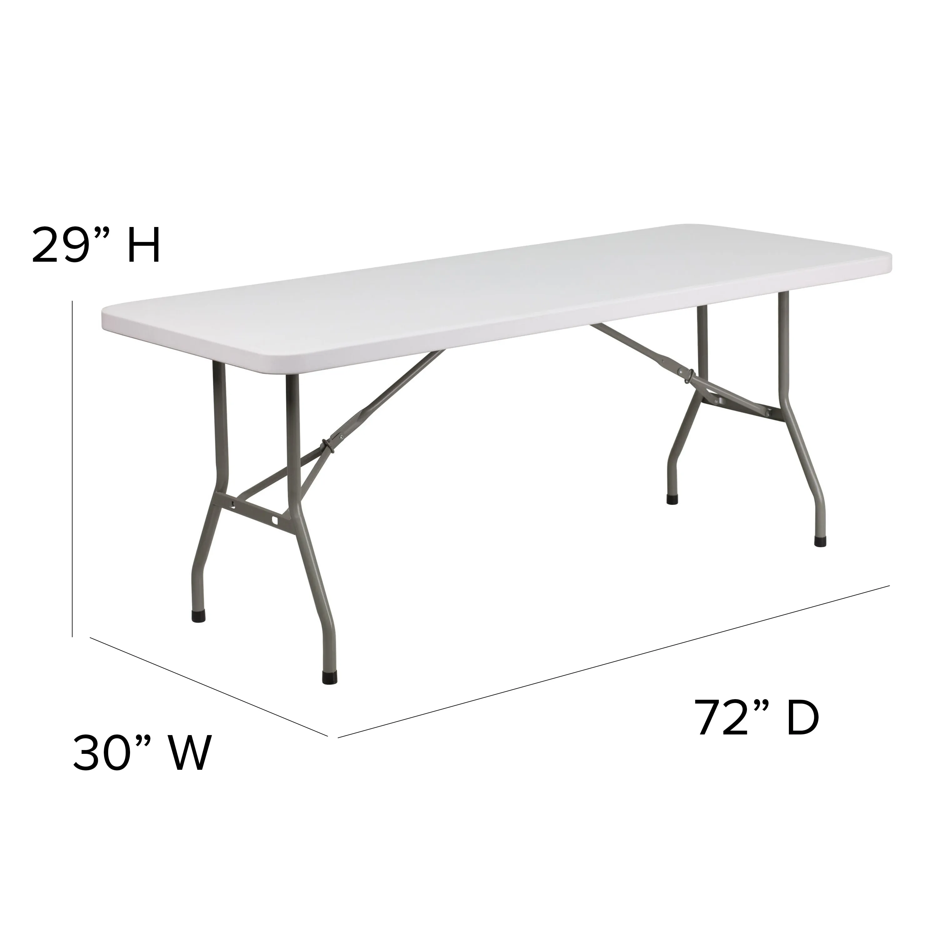 30x72 White Plastic Fold Table DAD-YCZ-183B-GW-GG