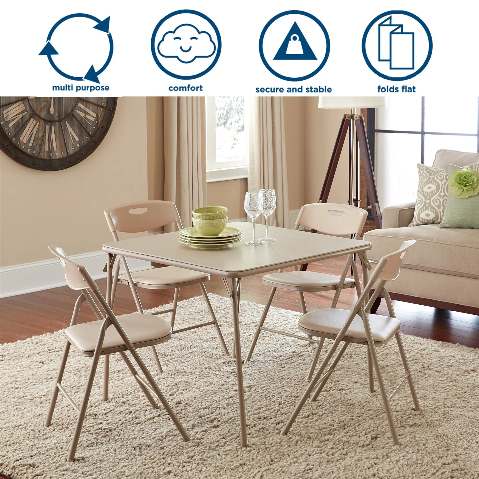 5-Piece Folding Table and Chair Set