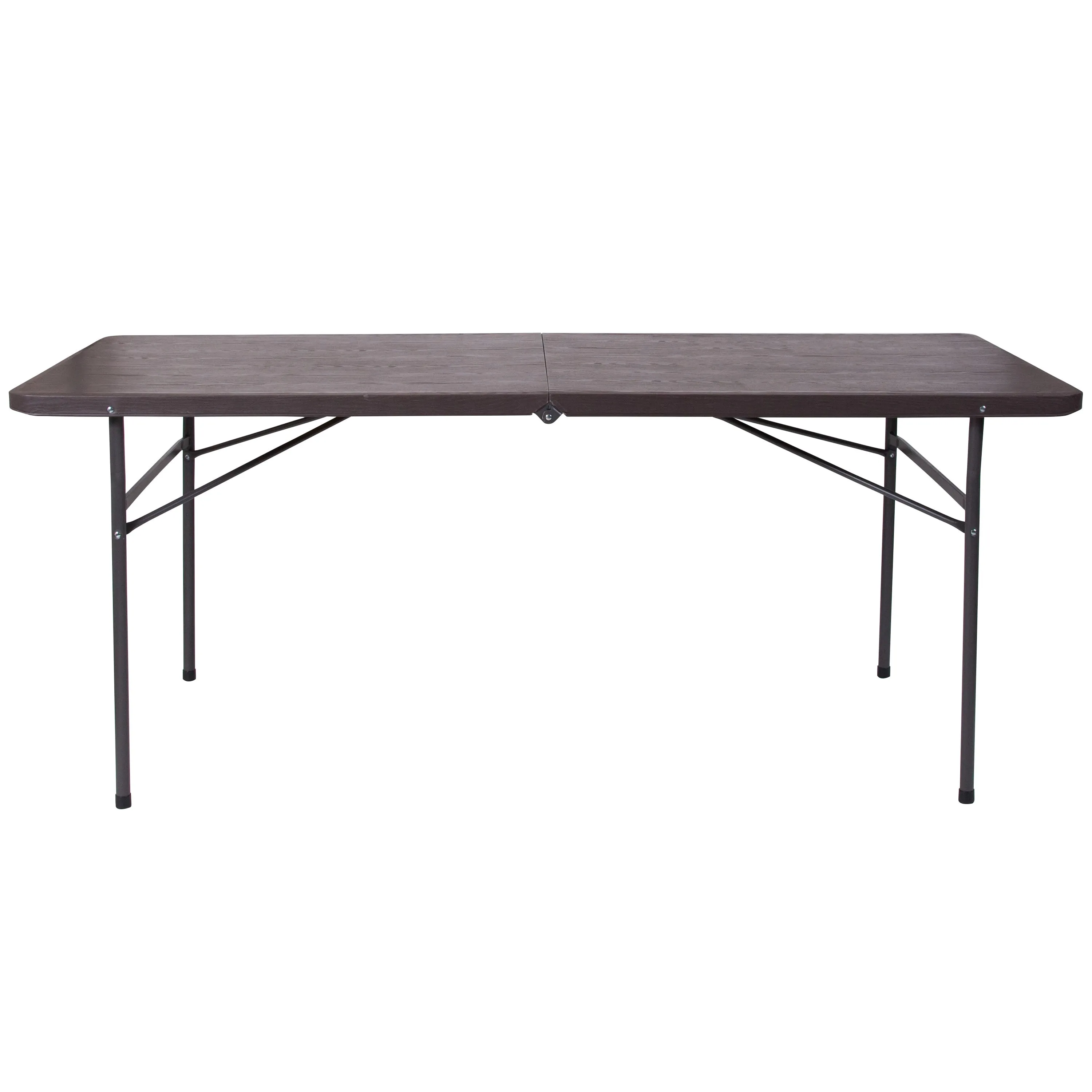 6-Foot Bi-Fold Plastic Banquet and Event Folding Table with Carrying Handle