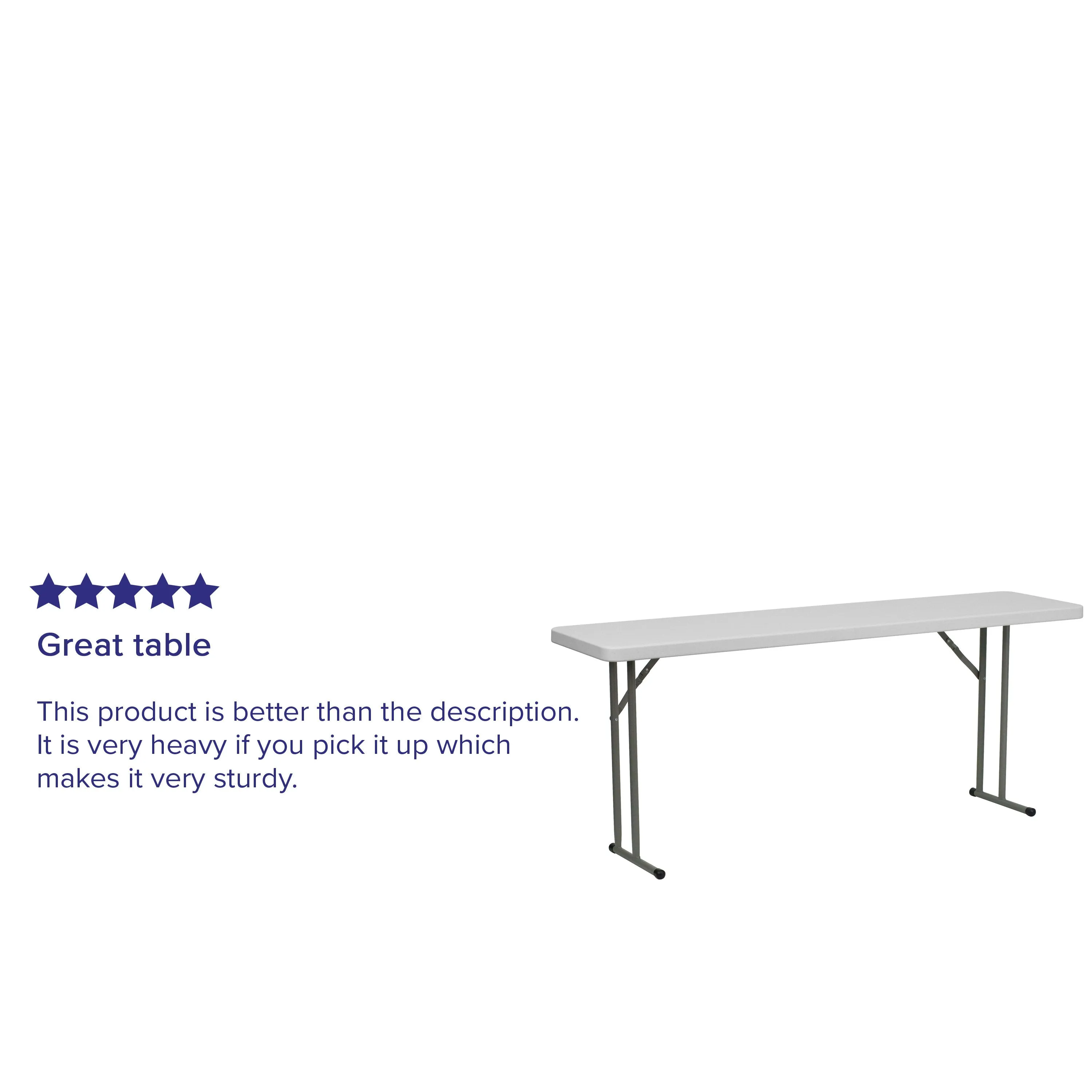 6-Foot Plastic Folding Training Table