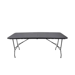 6 Seater Folding Rectangular Trestle Table 1.8m Black