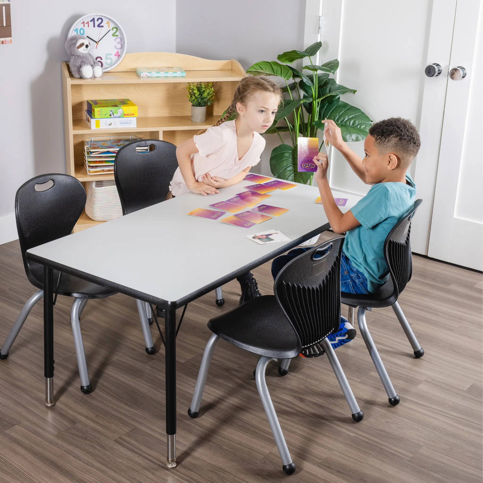 Activity Table 36 Round Black Edge - Black Legs Adjusts 21 - 30