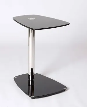 Adjustable Height Black Glass Table