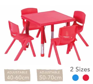 Adjustable Square Polyethylene Table All Heights and Colours