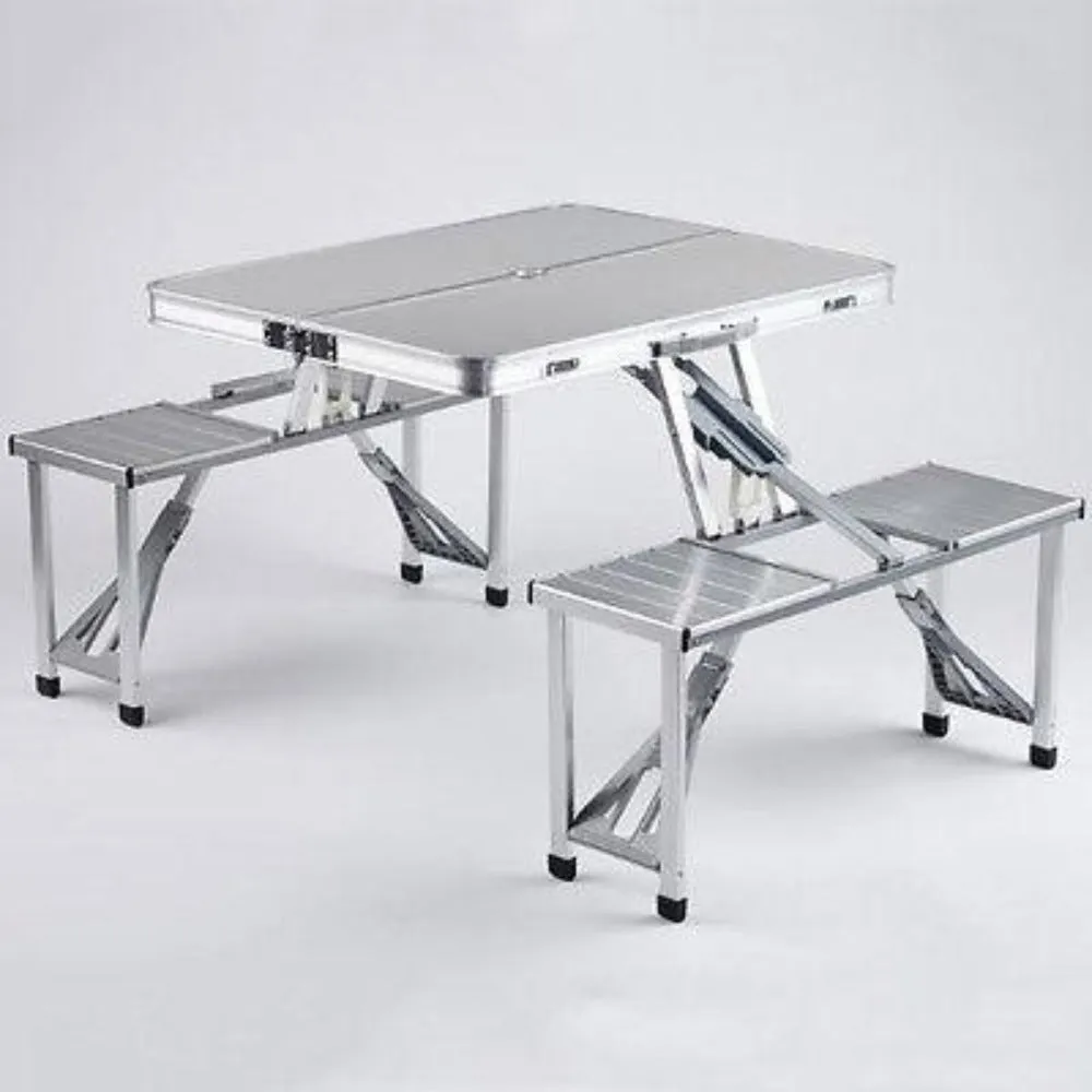 Aluminium Folding Portable Outdoor Set Table & 4 Chairs