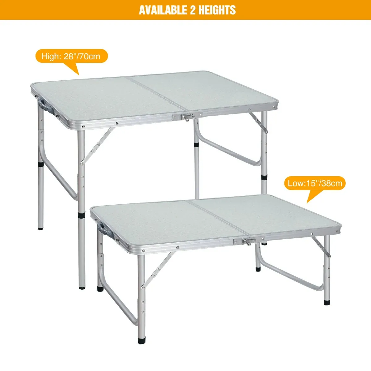 Aluminum Folding Table with Mesh Storage Organizer