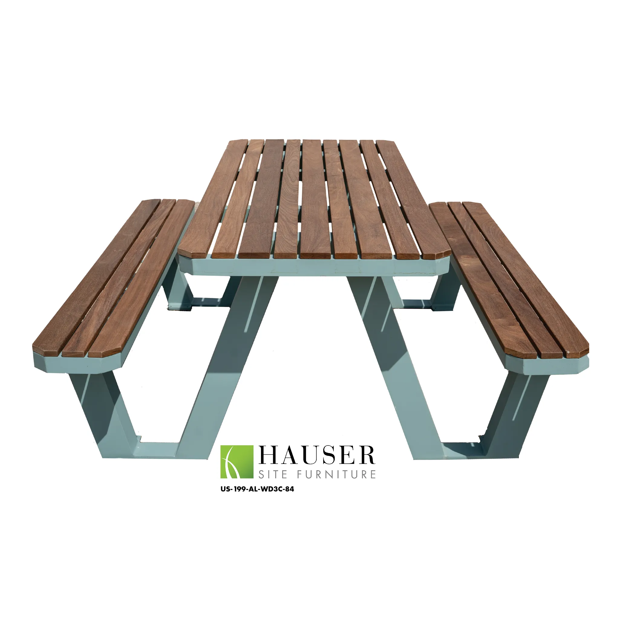 APEX Picnic Table with Ipe Wood Slat Top & Benches