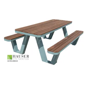 APEX Picnic Table with Ipe Wood Slat Top & Benches