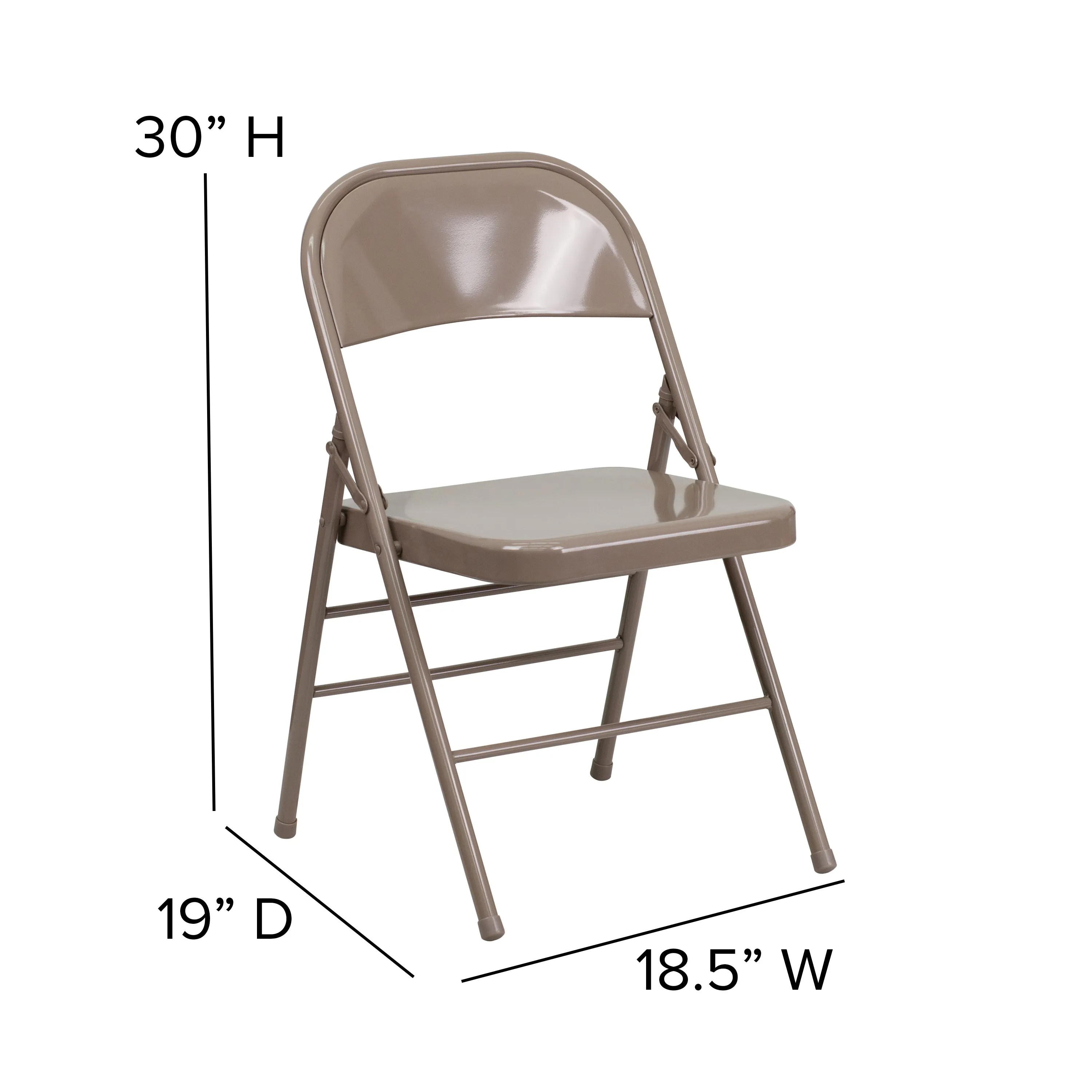 Beige Metal Folding Chair 2-HF3-MC-309AS-BGE-GG