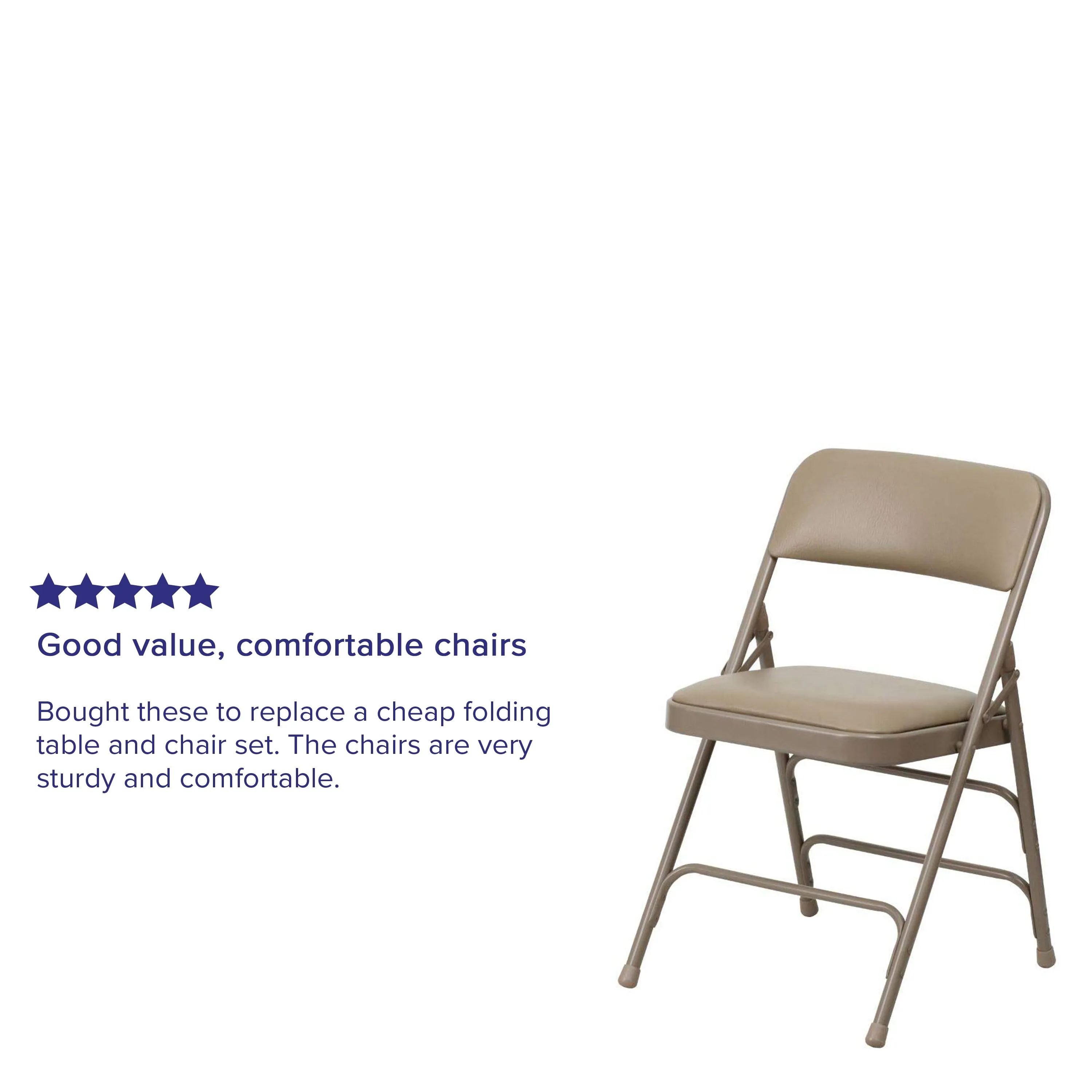 Beige Vinyl Folding Chair 2-HA-MC309AV-BGE-GG