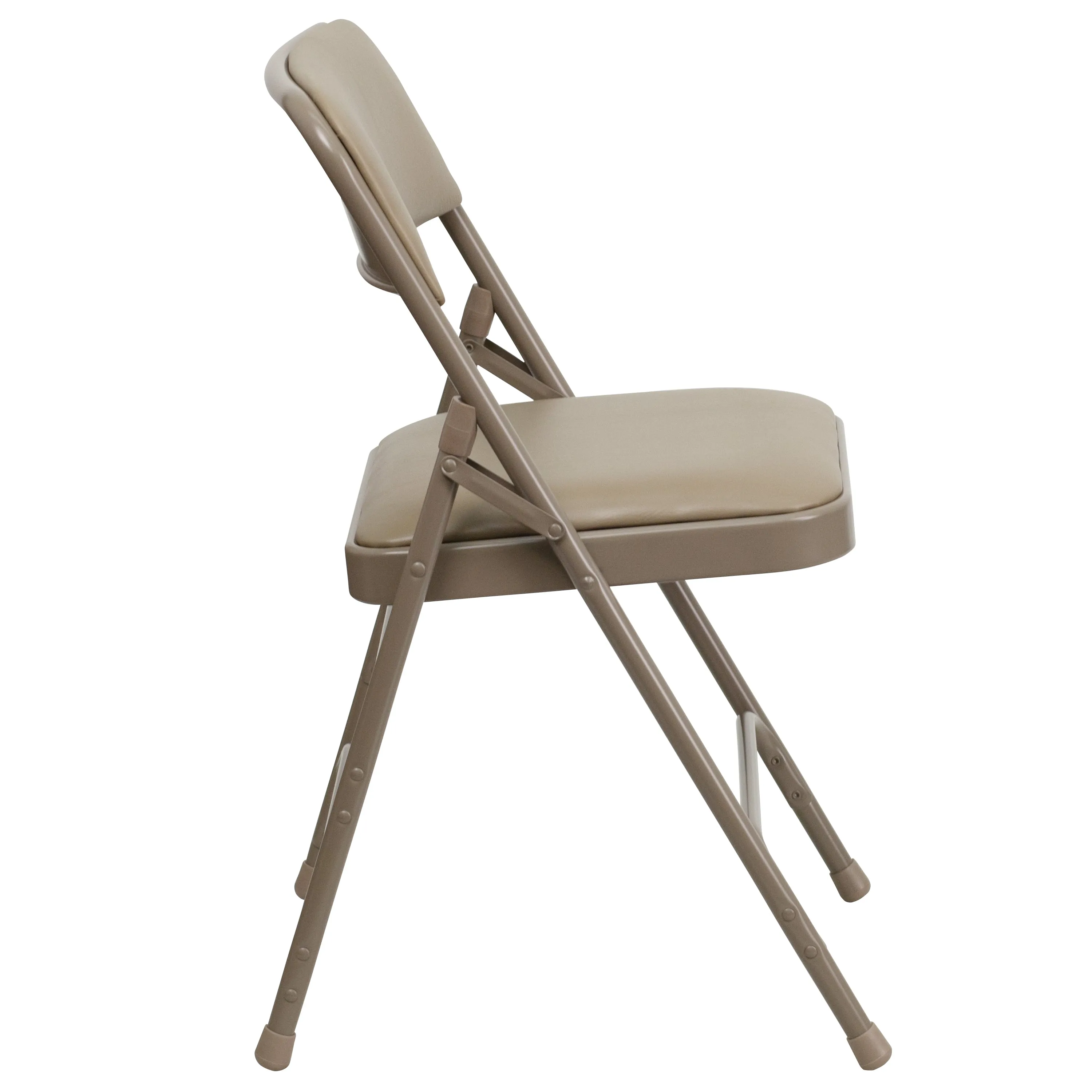 Beige Vinyl Folding Chair 2-HA-MC309AV-BGE-GG