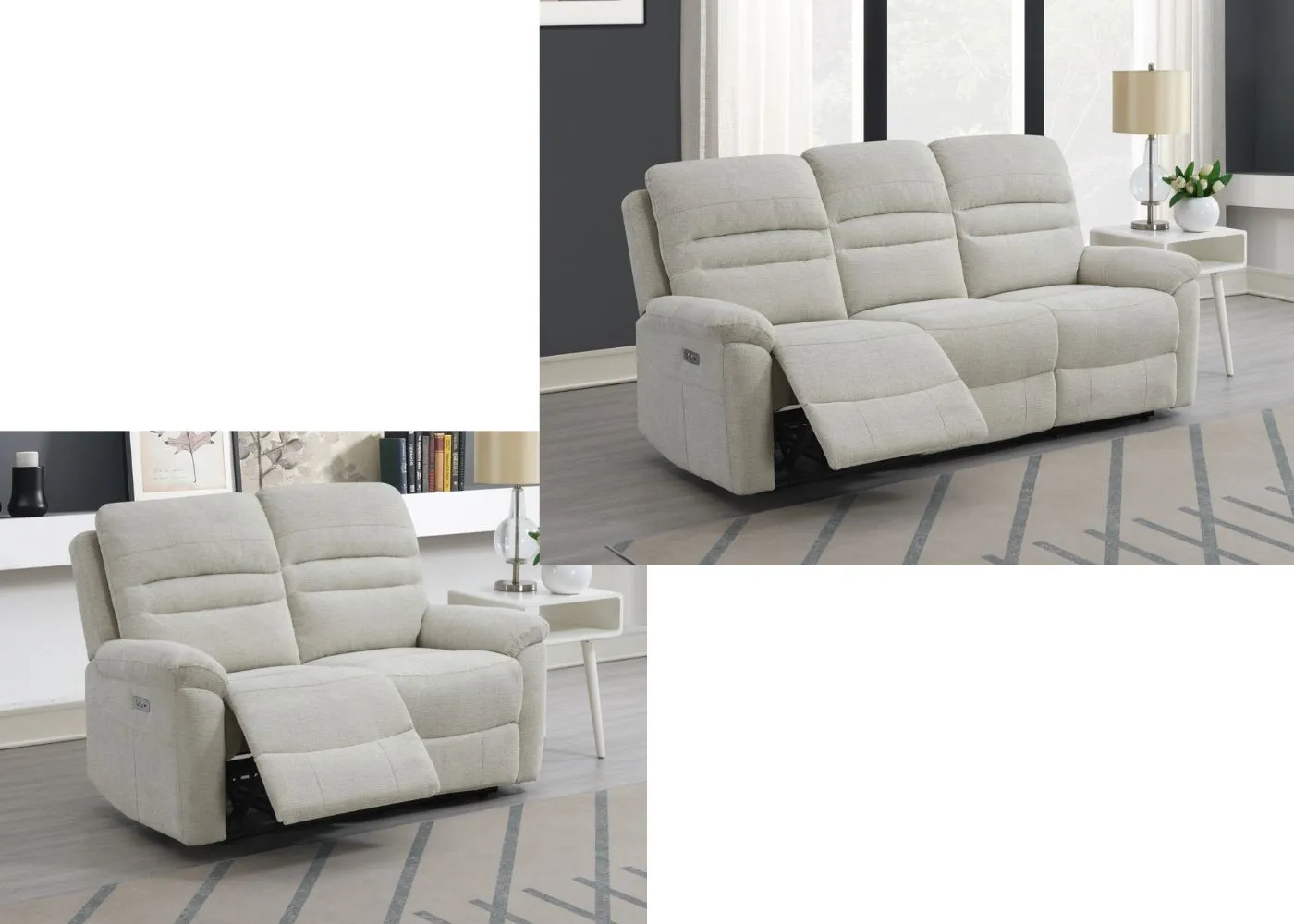 Belford Electric Reclining Sofa Range in Beige by Annaghmore