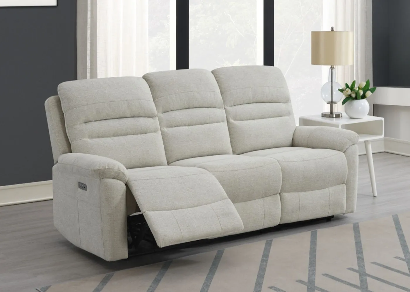 Belford Electric Reclining Sofa Range in Beige by Annaghmore