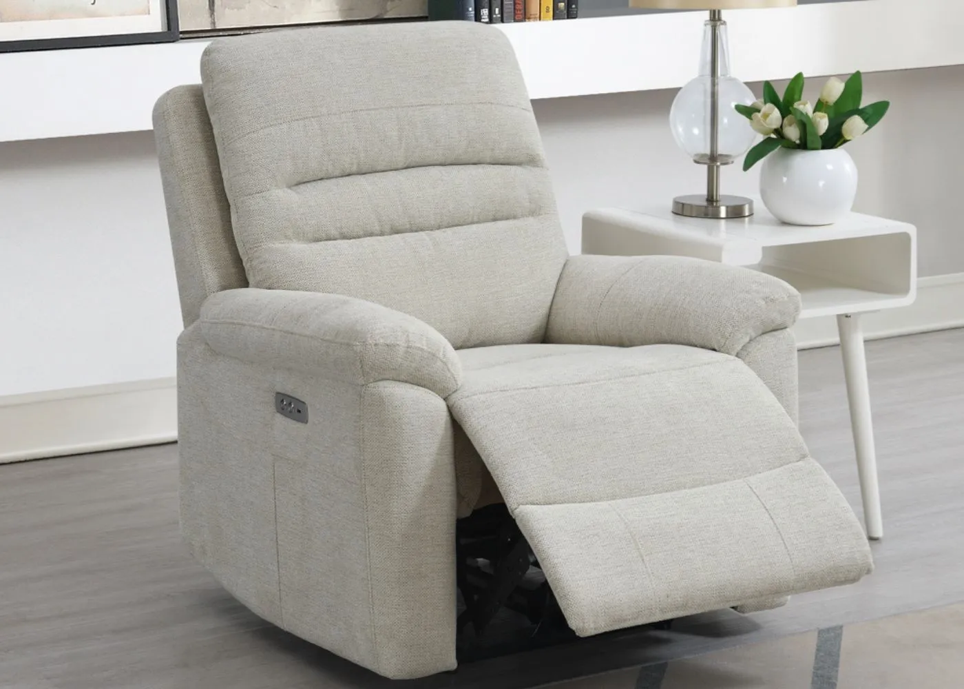 Belford Electric Reclining Sofa Range in Beige by Annaghmore