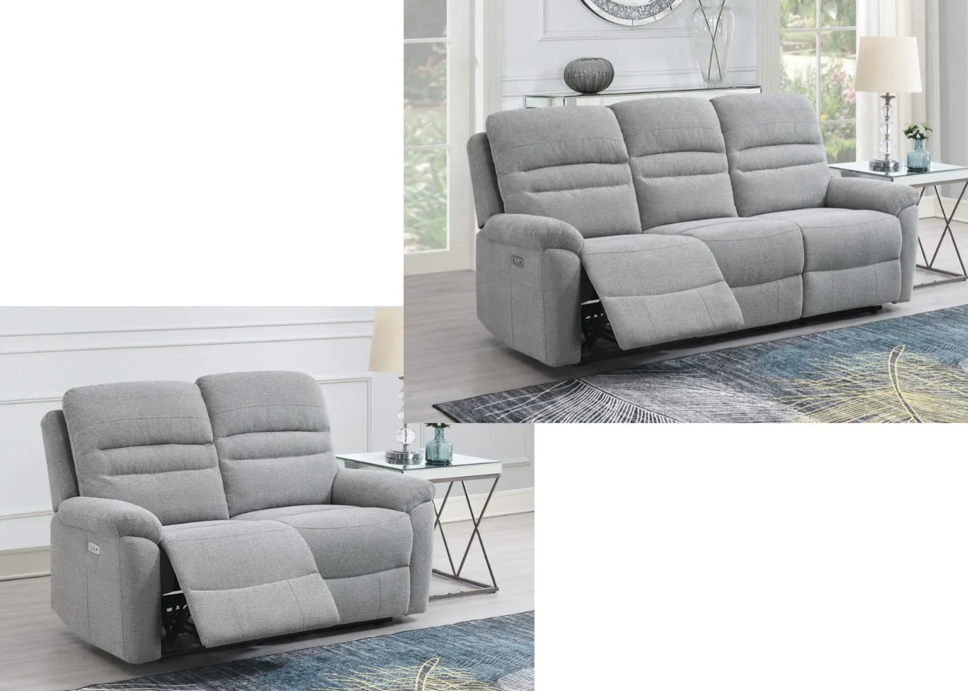 Belford Electric Reclining Sofa Range in Grey by Annaghmore