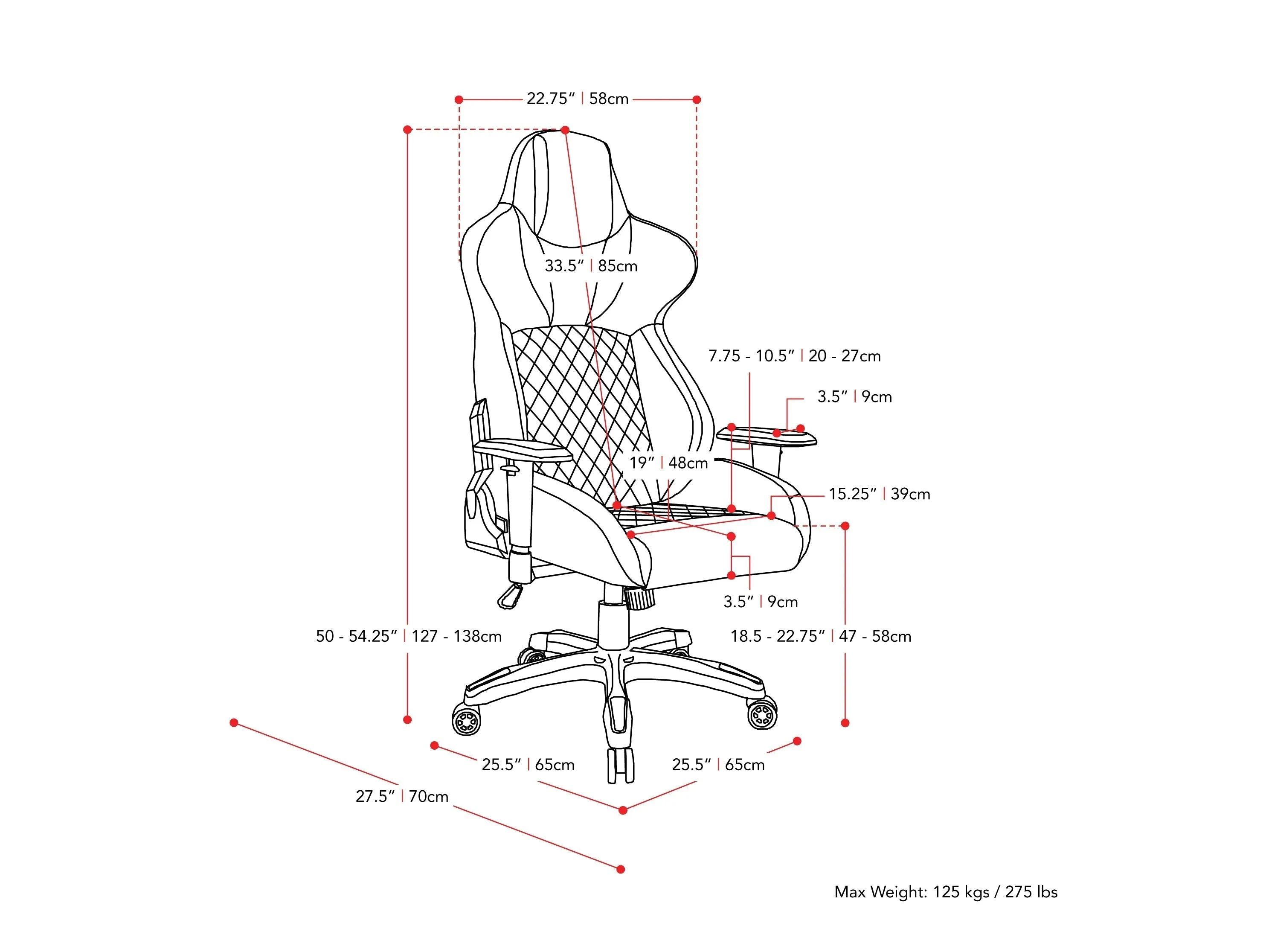 Black and Blue Gaming Reclining Chair