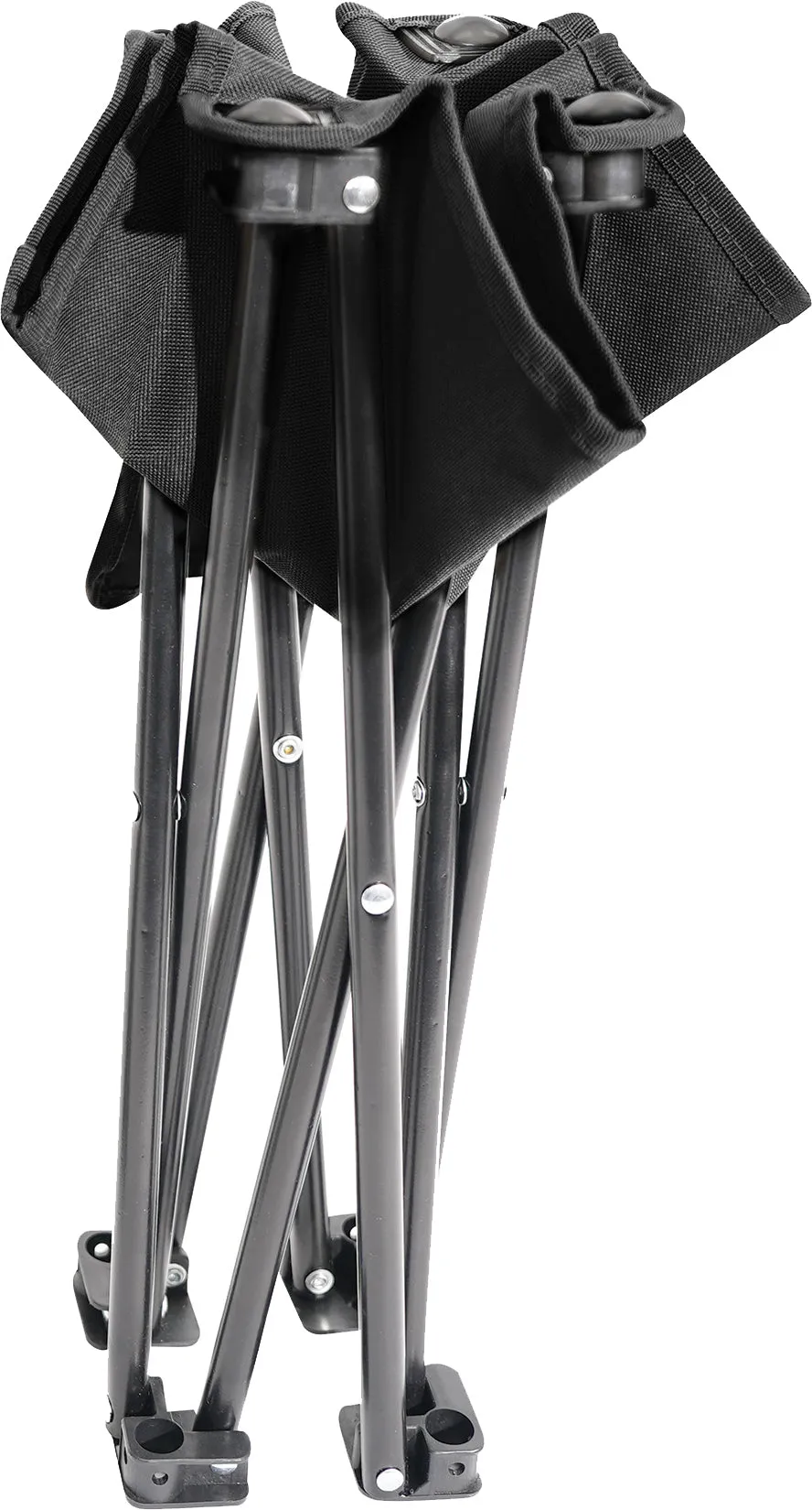 Black Collapsible 4 Leg Camp Stool