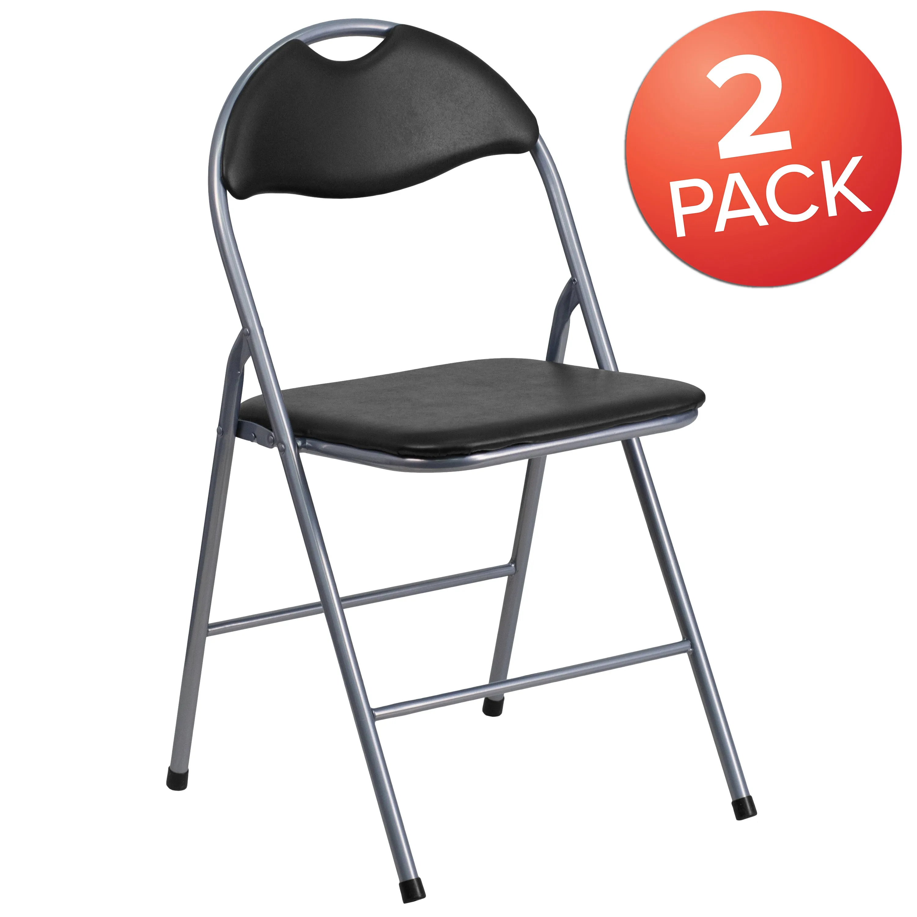 Black Vinyl Folding Chair 2-YB-YJ806H-GG