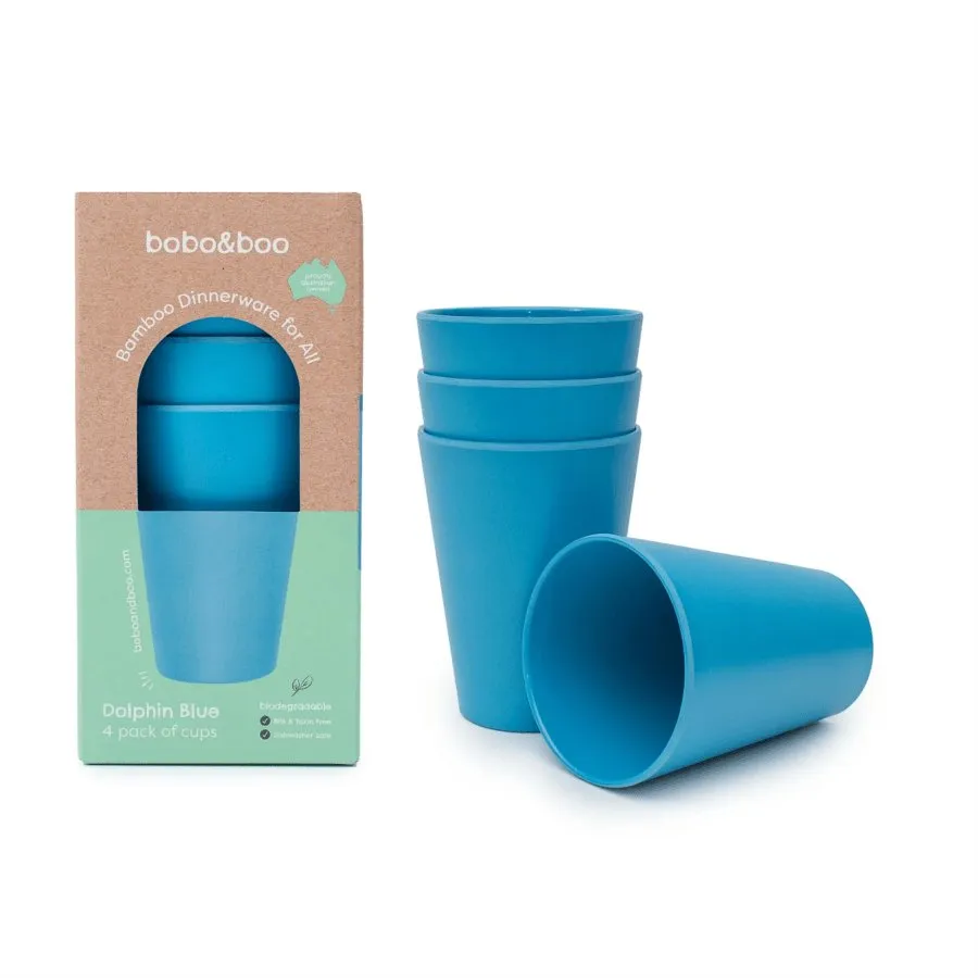 Bobo & Boo BIG Kid-Sized Bamboo Single Cup (480mL) – Dolphin Blue