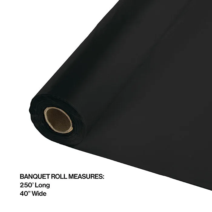 Bulk Black Velvet Plastic Banquet Roll 250 ft by 40 inch