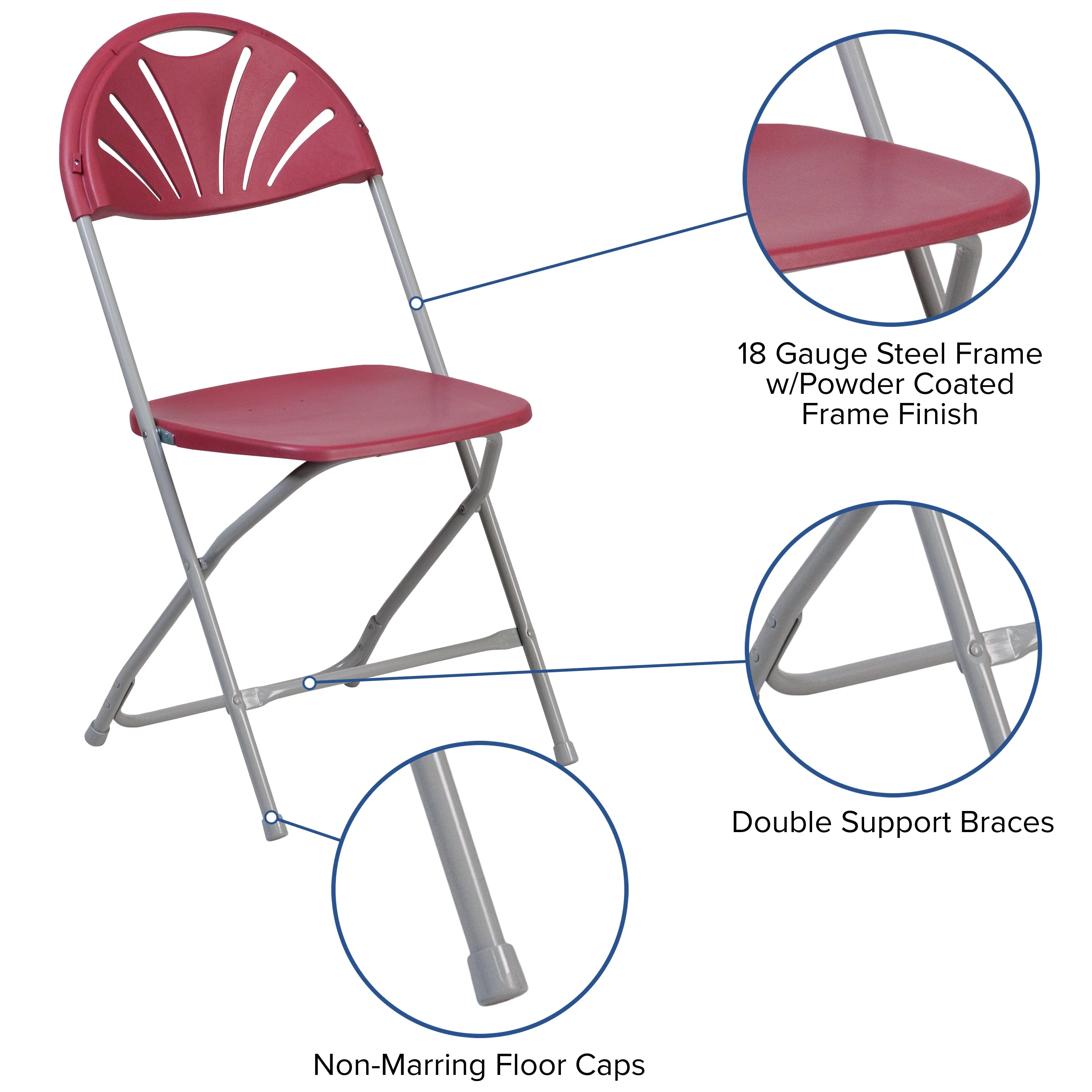 Burgundy Plastic Folding Chair 2-LE-L-4-BUR-GG