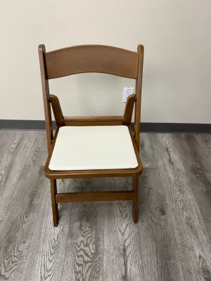 Chair, Walnut Resin Folding C/W Off Cream Pad