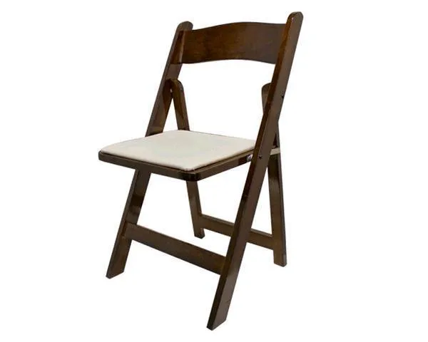 Chair, Walnut Wood Folding c/w White Pad