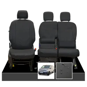 Citroen Berlingo MK3 Front Inka Fully Tailored Set Waterproof Seat Covers Black MY2018 to present