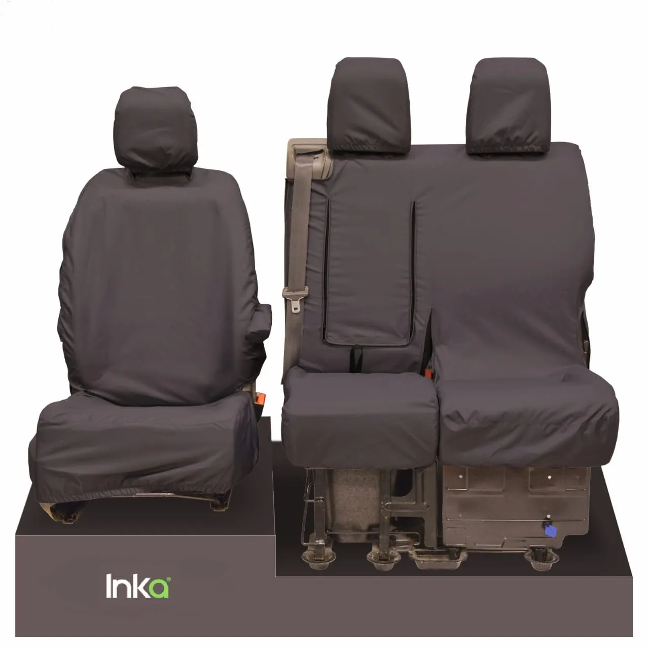 Citroen Dispatch MK2 Front Set 1 2 INKA Tailored Waterproof Seat Covers Grey MY 07-16