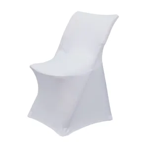 Optimized title: White Classic Spandex Folding Chair Cover