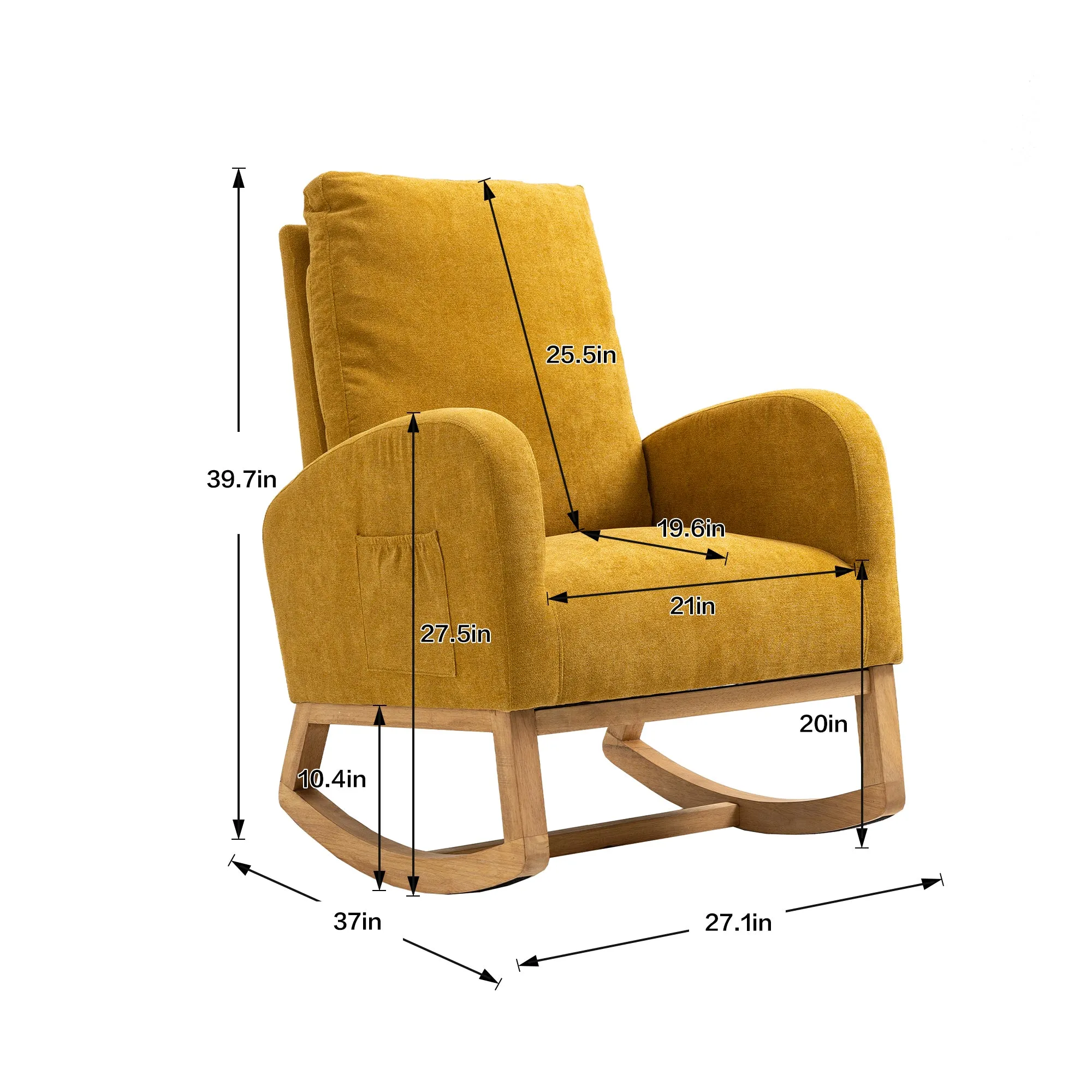 Comfortable Rocking Chair, yellow