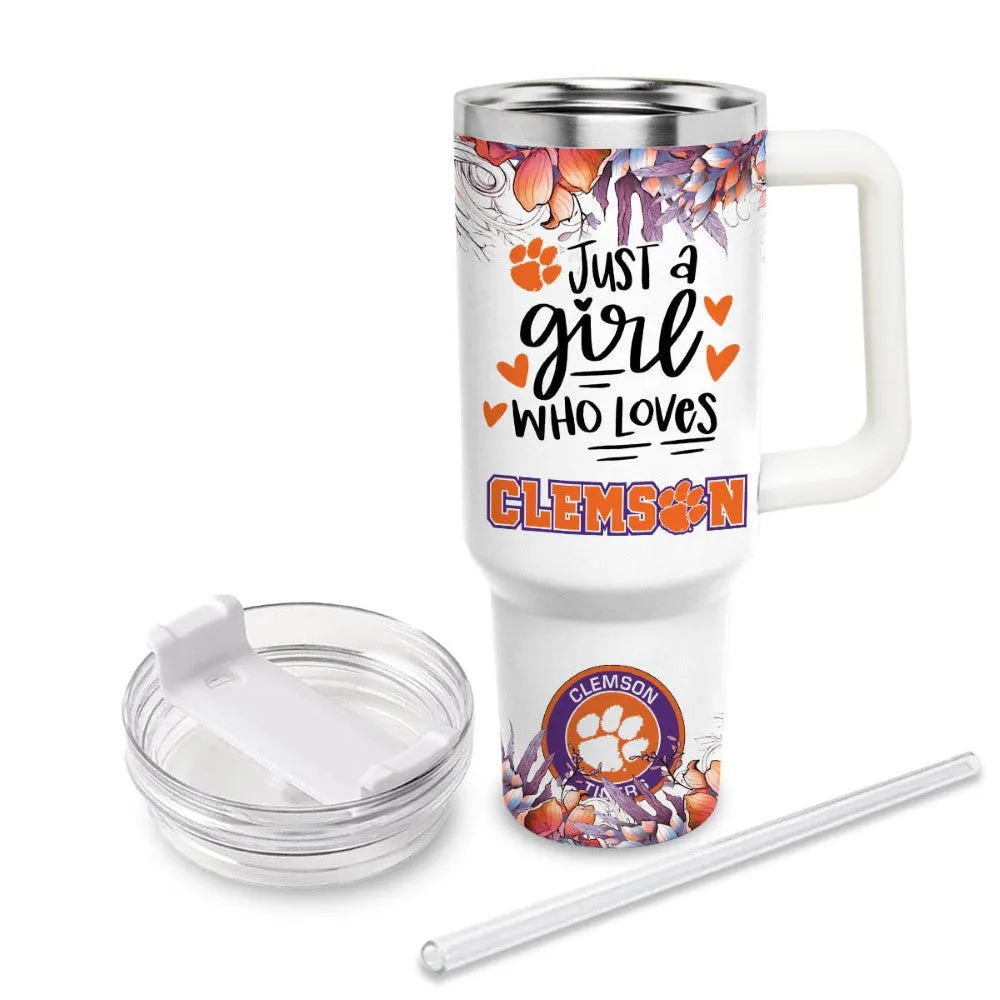 Custom Name Tigers Mascot Floral Design Tumbler