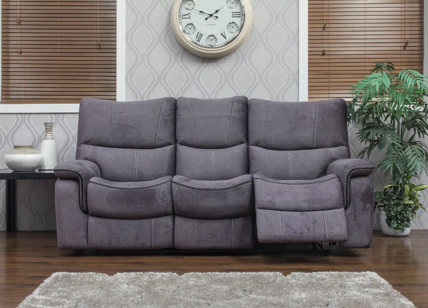 Emilio Dark Grey Reclining Sofa Range by Sofahouse