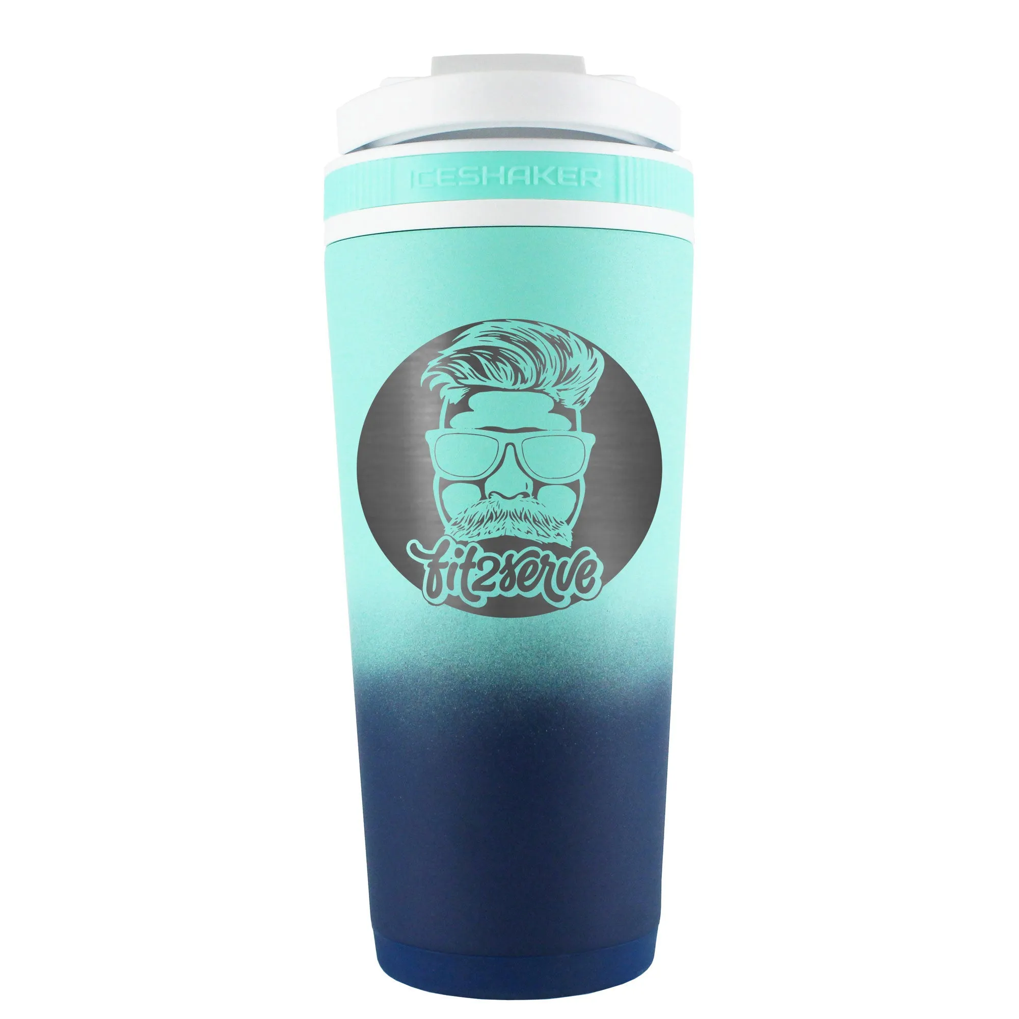 FIT2SERVE 26oz Ice Shaker - Navy Mint Ombre