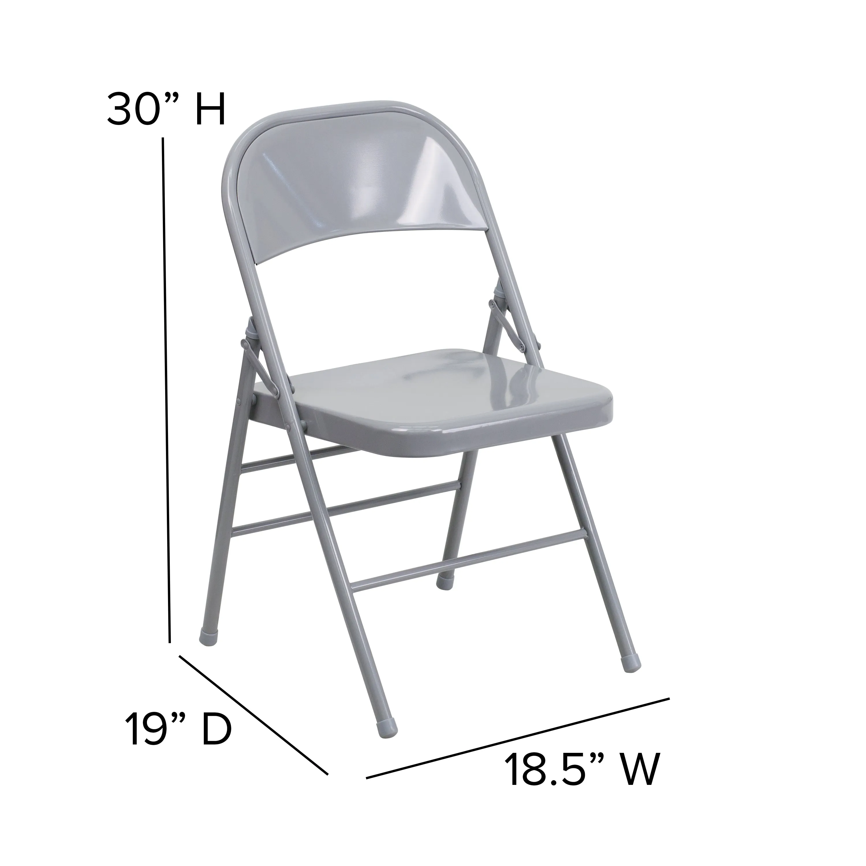 Gray Metal Folding Chair 2-HF3-MC-309AS-GY-GG