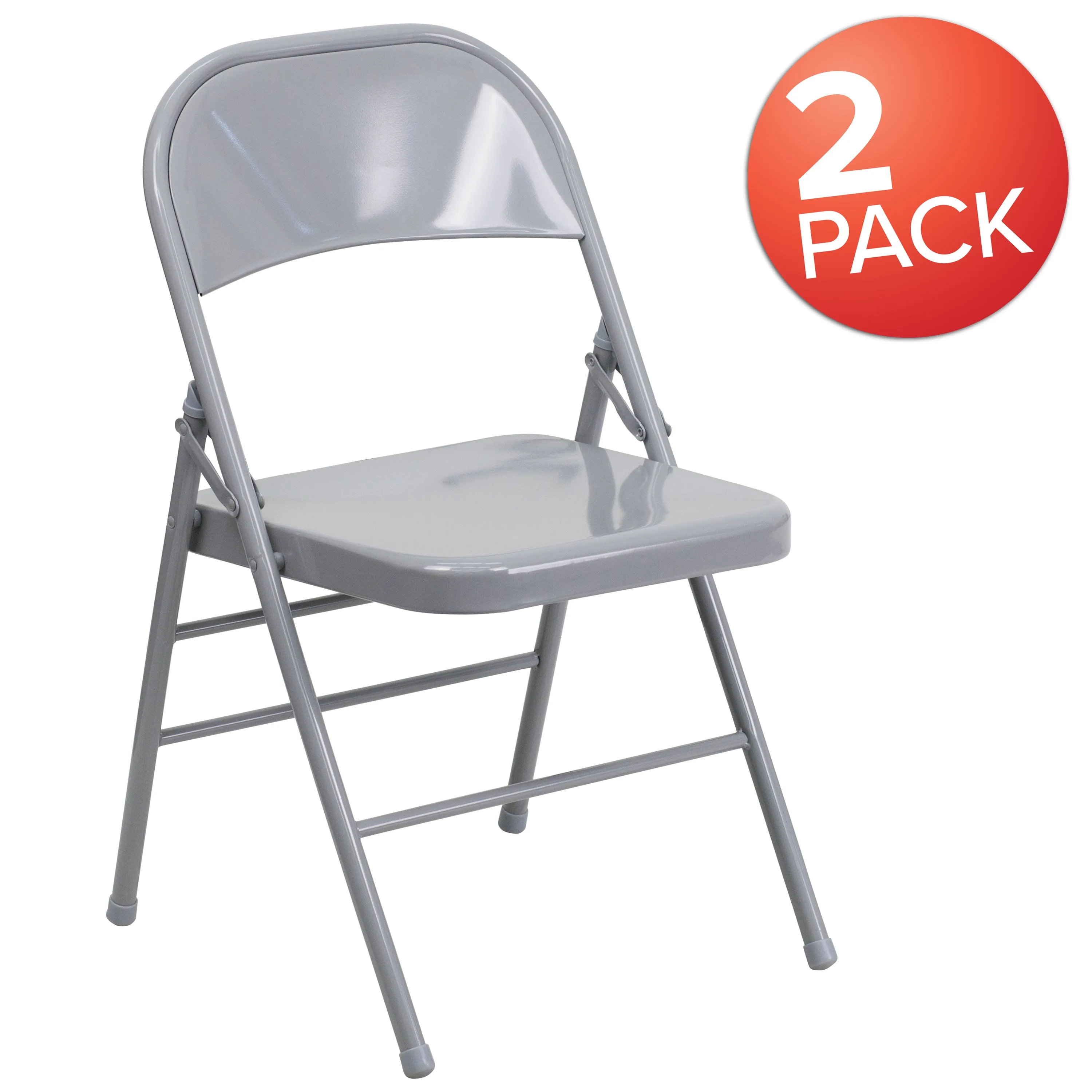 Gray Metal Folding Chair 2-HF3-MC-309AS-GY-GG