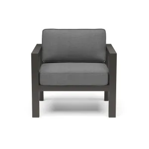 Grayton - Outdoor Aluminum Lounge Chair - Gray, Dark - 25.5"