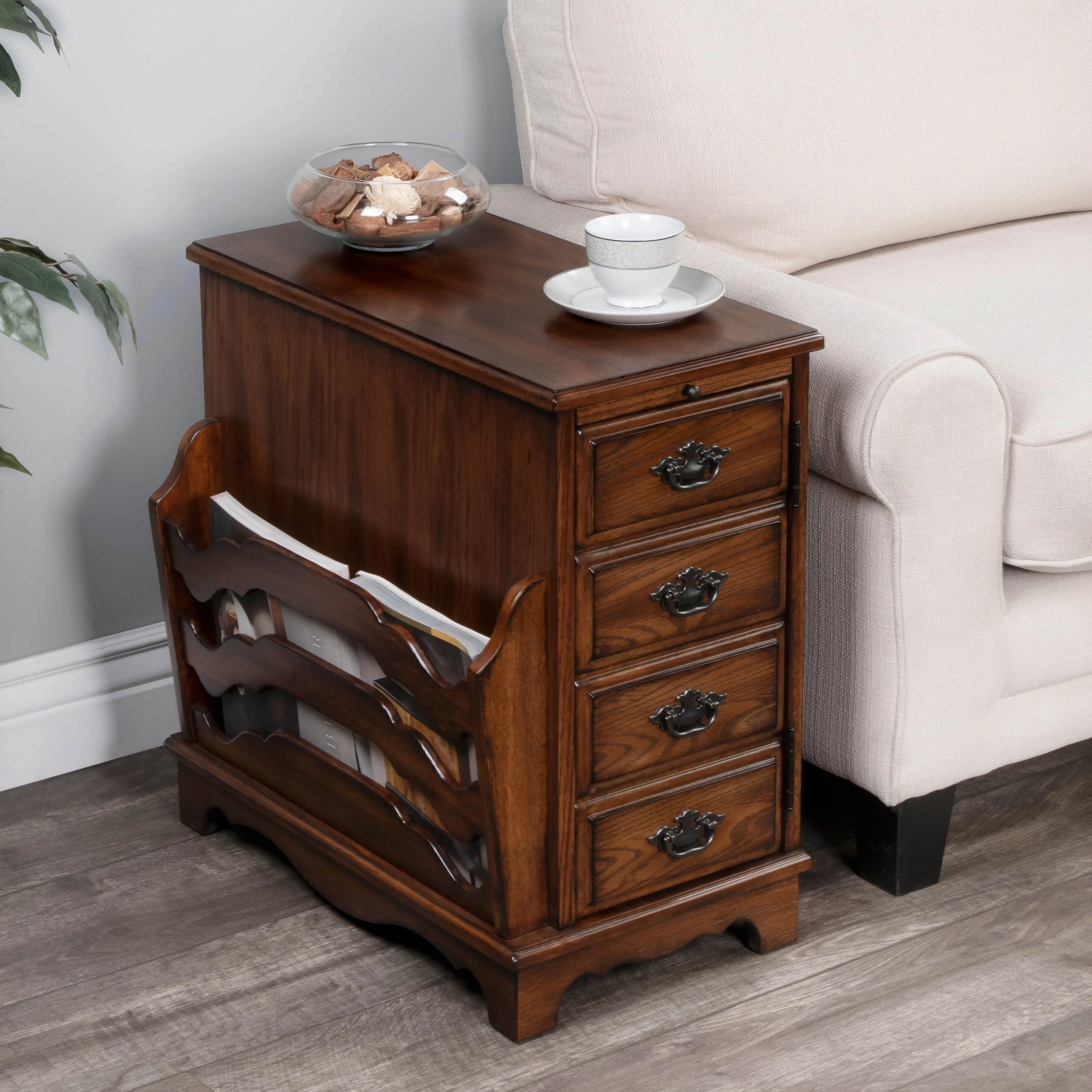 Gregory Side Table in Medium Brown  7038001