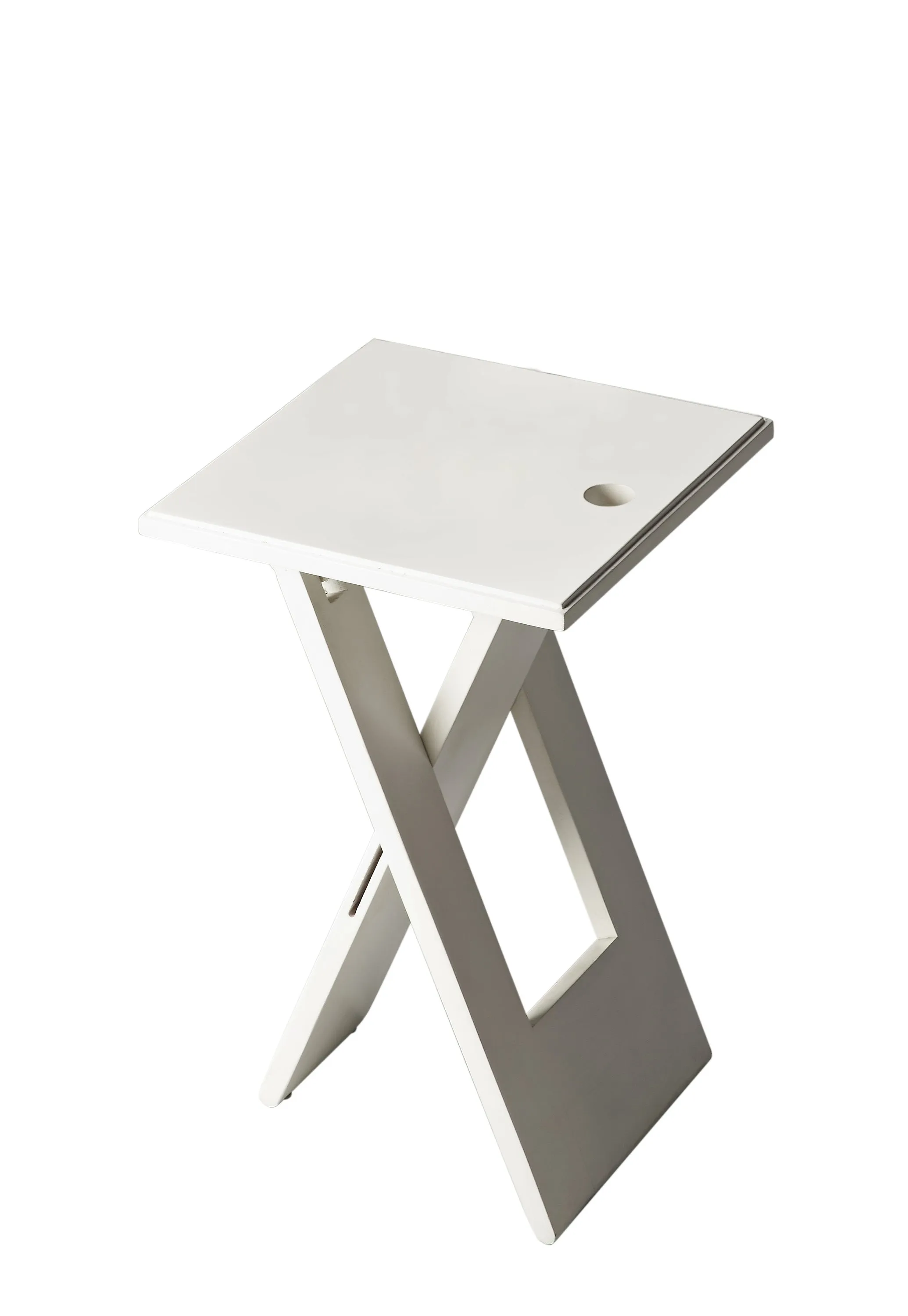 Hammond Folding Side Table in White  2259020