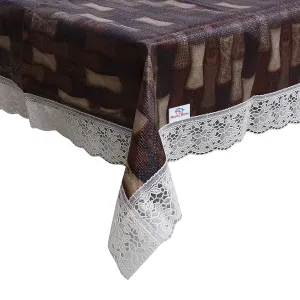 Heart Home 40"x60" Bamboo Design PVC Waterproof, Antislip & Wipe Clean Center Table Cover for 4 Seater (Brown)-HS43HEARTH25570