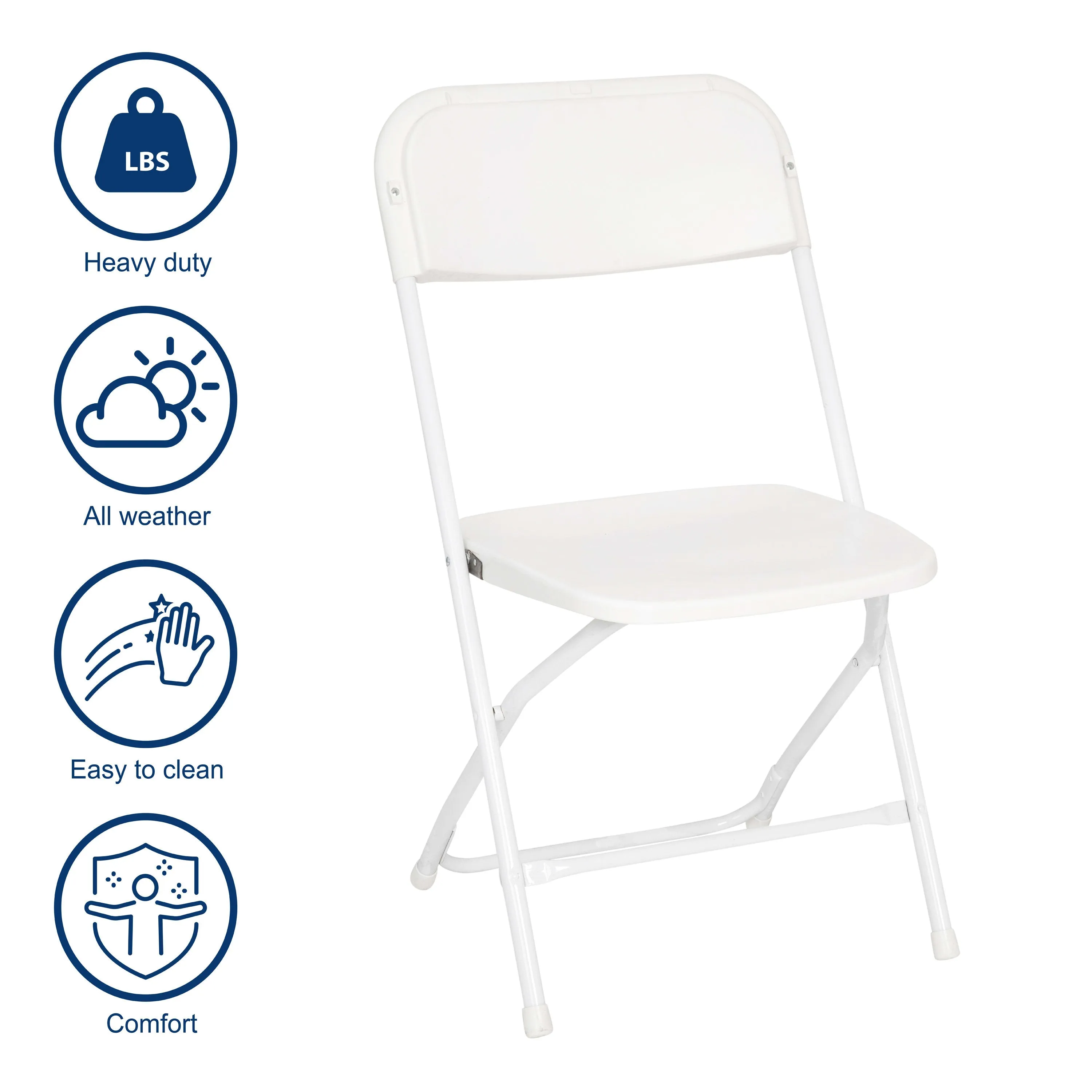 Hercules Big and Tall Commercial Folding Chair - Extra Wide 650LB. Capacity - Durable Plastic