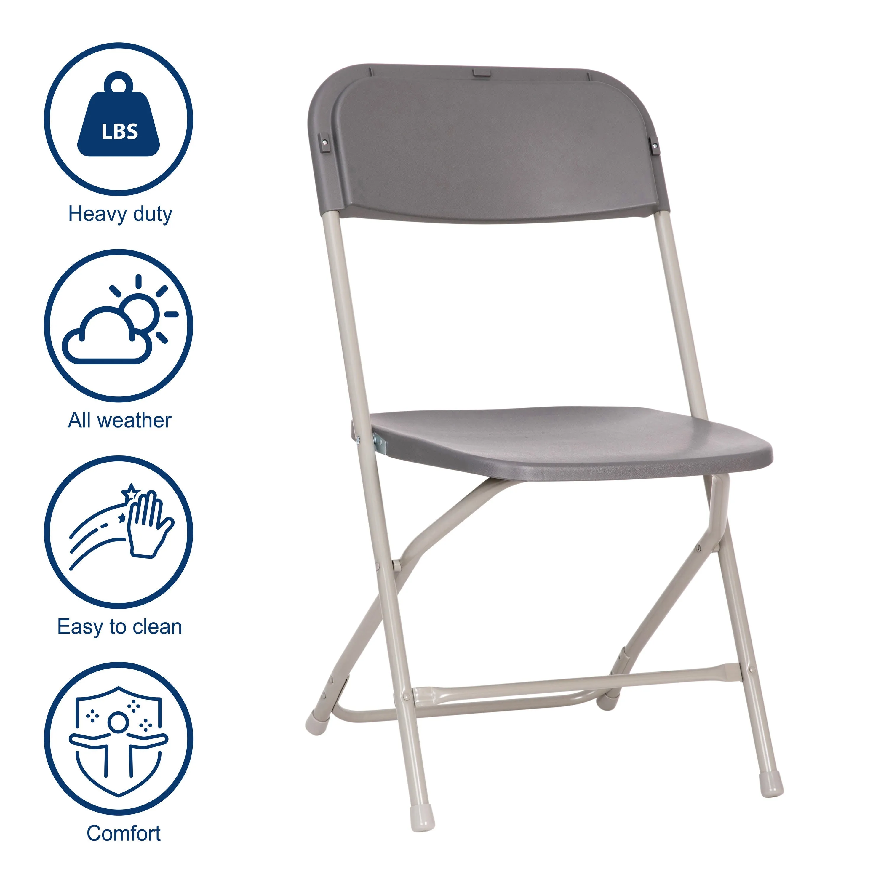 Hercules Big and Tall Commercial Folding Chair - Extra Wide 650LB. Capacity - Durable Plastic